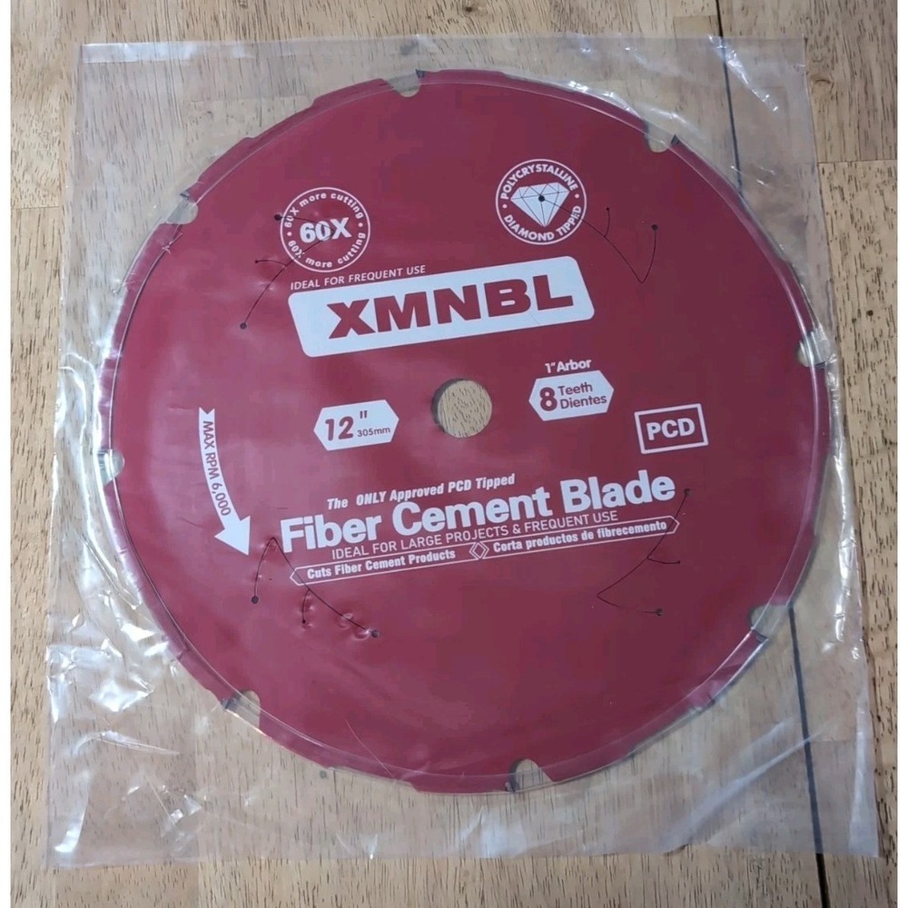 Xmnbl 12" Fiber Cement Blade. 8 Teeth Ideal For large Projects & Frequent Use.